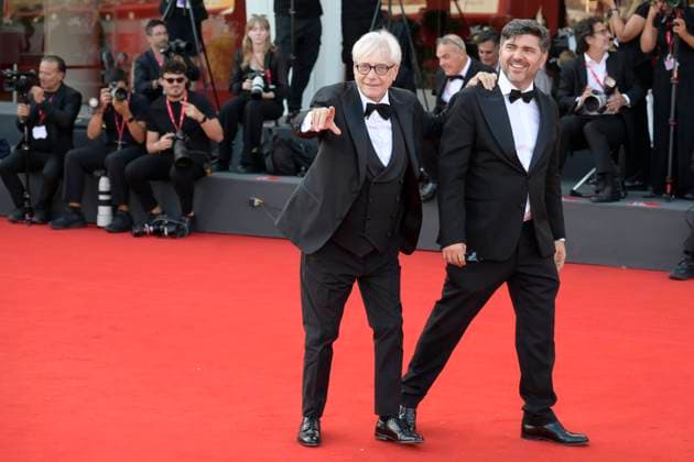 The sun rises on us all red carpet in Venice Lido - 05 Sep 2025 Toni D Angelo (r) and Nino D Angelo (l) attend The sun rises on us all red carpet during the 82nd Venice Film Festival at Palazzo del Cinema. Venice Lido Italy Copyright: xMarioxCartellix xSOPAxImagesx _DSC7042