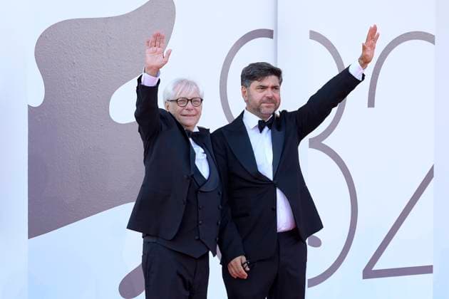 The sun rises on us all red carpet in Venice Lido - 05 Sep 2025 Toni D Angelo (r) and Nino D Angelo (l) attend The sun rises on us all red carpet during the 82nd Venice Film Festival at Palazzo del Cinema. Venice Lido Italy Copyright: xMarioxCartellix xSOPAxImagesx _DSC7068
