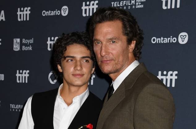 TORONTO, CA - SEPTEMBER 05: Levi Alves McConaughey and Matthew McConaughey at the premiere of The Lost Bus during the 2025 Toronto International Film Festival at Princess of Wales Theatre on September 05, 2025 in Toronto, Canada. Copyright: xMediaPunchx