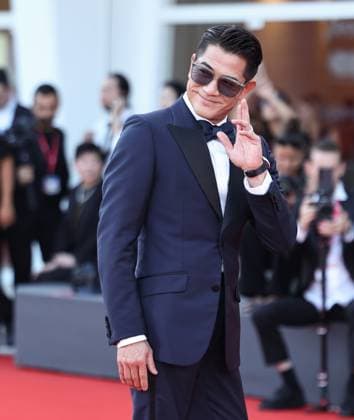 (250905) -- VENICE, Sept. 5, 2025 -- Aaron Kwok poses at the red carpet of the premiere of the film The Sun Rises On Us All during the 82nd Venice Film Festival in Venice, Italy, Sept. 5, 2025. ) ITALY-VENICE-FILM FESTIVAL- THE SUN RISES ON US ALL -PREMIERE LixJing 