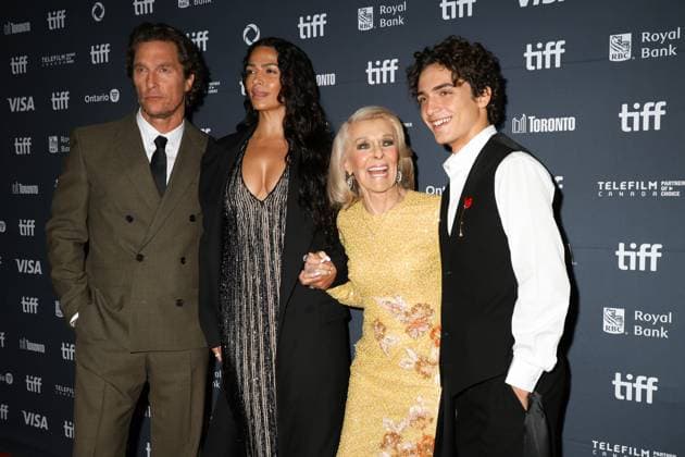 50th Toronto International Film Festival Red carpet of the film The lost bus Matthew McConaughey, Camilla Alves, Kay McConaughey and Levi McConaughey 448376 2025 09 05 Toronto Canada  Copyright: xIsabellexVautierx xStarfacex STAR_448376_072