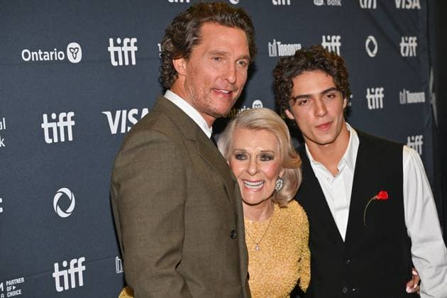 Toronto The Lost Bus Screening Matthew McConaughey, Kay McConaughey, Levi McConaughey attending the screening of the movie The Lost Bus ahead of Toronto International Film Festival in Toronto, Canada on September 5, 2025. Photo by Julien Reynaud APS-Medias ABACAPRESS.COM Toronto Canada  Copyright: xReynaudxJulien APS-Medias ABACAx