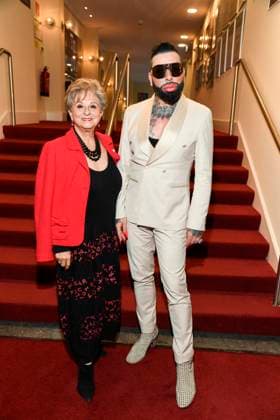 abb Dagmar Frederic and Harald Gloeoeckler as guests at the theater premiere of Der eingebildet Kranke on Dieter Hallervordens 90th birthday at Schlosspark Theater 05 09 2025 in Berlin Berlin Germany
