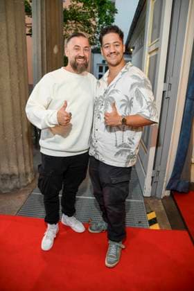 abb citizen Lars Dietrich and his son Sean as guests at the theater premiere of Der eingebildet Kranke on Dieter Hallervordens 90th birthday at Schlosspark Theater 05 09 2025 in Berlin Berlin Germany
