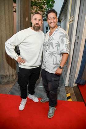 abb citizen Lars Dietrich and his son Sean as guests at the theater premiere of Der eingebildet Kranke on Dieter Hallervordens 90th birthday at Schlosspark Theater 05 09 2025 in Berlin Berlin Germany