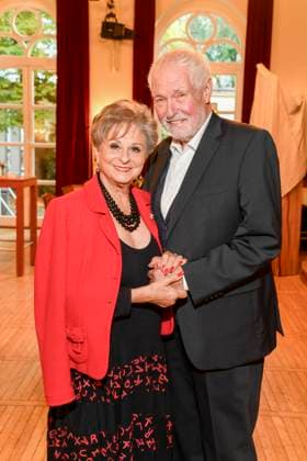 abb Dagmar Frederic and husband Klaus Lenk as guests at the theater premiere of Der eingebildet Kranke on Dieter Hallervordens 90th birthday at Schlosspark Theater 05 09 2025 in Berlin Berlin Germany