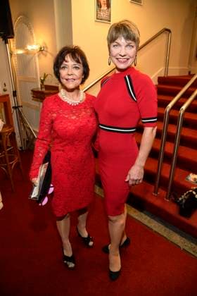 abb Simone Rethel Heesters and Antje Rietz Rote Kleider as guests at the theater premiere of Der eingebildet Kranke on Dieter Hallervordens 90th birthday at Schlosspark Theater 05 09 2025 in Berlin Berlin Germany