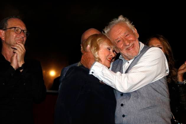 Dagmar Biener and Dieter Hallervorden at the premiere of Der eingebilkdet Kranke and Dieter Hallervordens 90th birthday at the Schloßparktheater in Berlinon 5 9 2025