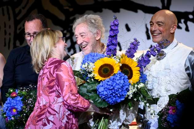Dieter Hallervorden with daughter Nathalie Hallervorden at the premiere of the play Der eingebildet Kranke and Dieter Hallervordens 90th birthday at the Schlosspark Theater Berlin, 05 09 2025 Foto:xN.xKubelkax xFuturexImagex hallervorden_5756