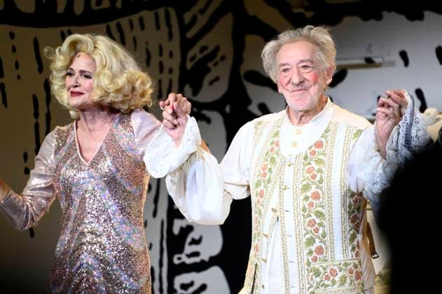 Dieter Hallervorden with his wife Christiane Zander at the premiere of the play Der eingebildet Kranke and Dieter Hallervordens 90th birthday at the Schlosspark Theater Berlin, 05 09 2025 Foto:xN.xKubelkax xFuturexImagex hallervorden_5761