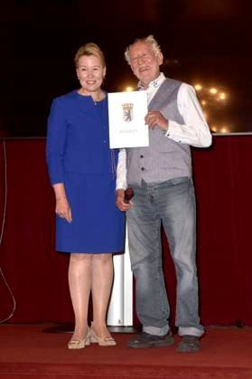 Franziska Giffey and Dieter Hallervorden at the premiere of the play Der eingebildet Kranke and Dieter Hallervordens 90th birthday at the Schlosspark Theater Berlin, 05 09 2025 Foto:xM.xBehrensx xFuturexImagex hallervorden_5837