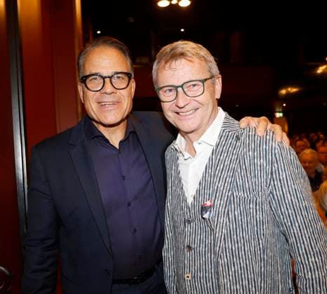 Karsten Speck, Rene Heinersdorff at the premiere of Der eingebildet Kranke and Dieter Hallervordens 90th birthday at the Schloßpark Theater Berlin