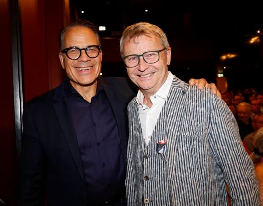 Karsten Speck, Rene Heinersdorff at the premiere of Der eingebildet Kranke and Dieter Hallervordens 90th birthday at the Schloßpark Theater Berlin
