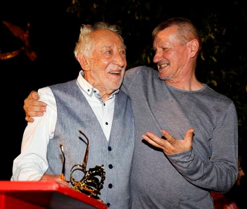 Dieter Hallervorden, Woytek Bildhauer at the premiere of Der eingebildet Kranke and Dieter Hallervordens 90th birthday at the Schloßpark Theater Berlin