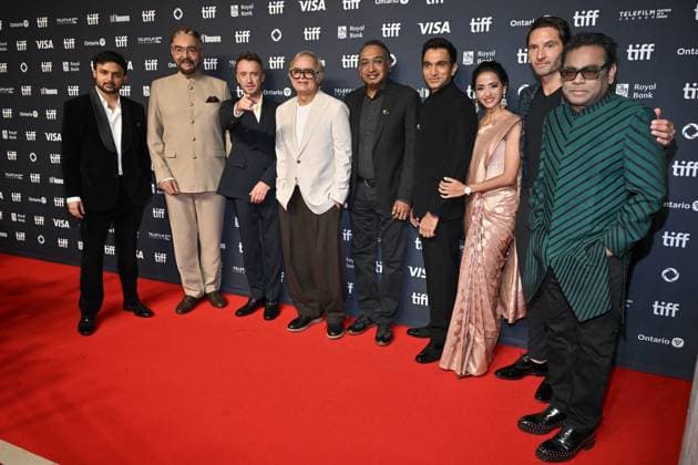 Toronto Gandhi Screening Guest, Kabir Bedi, Tom Felton, Hansal Mehta, Sameer Nair, Pratik Gandhi, Bhamini Oza Gandhi, Mike Dickman, A.R. Rahman attending the screening of the movie Gandhi ahead of Toronto International Film Festival (TIFF) in Toronto, Canada on September 6, 2025. Photo by Julien Reynaud APS-Medias ABACAPRESS.COM Toronto Canada Copyright: xReynaudxJulien APS-Medias ABACAx