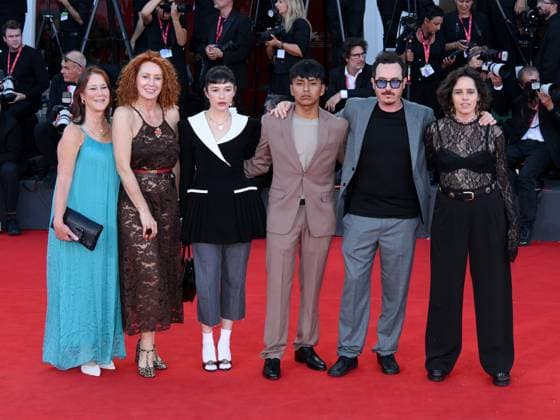 Venice, 82nd Venice International Film Festival 2025 - evening 11 - closing red carpet Pictured: Ana Cristina Barragan, Joseph Houlberg Silva, Francis Eddú Llumiquinga, Simone Bucio, guests  Copyright: xAlbertoxTerenghi PoolxPhotoxEventsx06x xipa-agency.netx xPoolxPhotoxEventsx06x IPA_Agency_IPA64331390