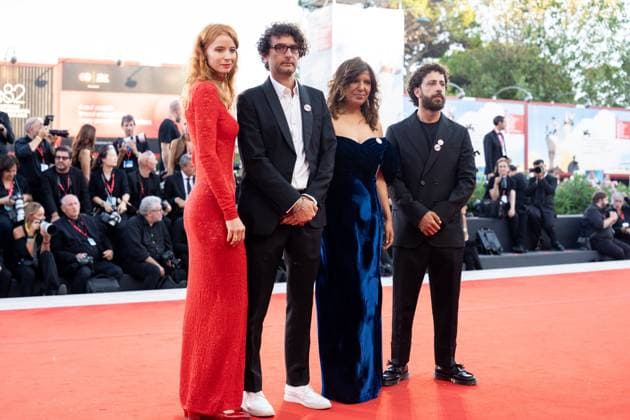 2025 Closing Ceremony Red Carpet - The 82nd Venice International Film Festiva Odessa Rae, Nadim Cheikhrouha, Kaouther Ben Hania, and Motaz Malhees attend the 2025 Closing Ceremony red carpet during the 82nd Venice International Film Festival in Venice, Italy, on September 6, 2025. Venice Italy  Copyright: xLucaxCarlinox originalFilename: carlino-notitle250906_npICa.jpg