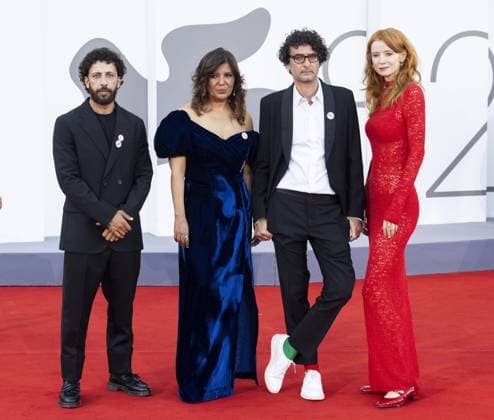 Closing Ceremony - The 82nd Venice International Film Festival VENICE, ITALY - SEPTEMBER 06: (R-L)Odessa Rae, Nadim Cheikhrouha, Kaouther Ben Hania and Motaz Malhees attend the 2025 Closing Ceremony red carpet during the 82nd Venice International Film Festival on September 06, 2025 in Venice, Italy Primo Barol Anadolu Venice Italy. Editorial use only. Please get in touch for any other usage.  Copyright: x2025xAnadoluxPrimoxBarolx