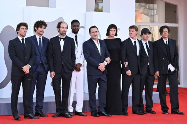 Venice Closing Red Carpet AM French producer Hugo Selignac, French actor Louis Garrel, French musician Thomas Bangalter, French comedian Stephane Bak, French director Gilles Lellouche, French actress Adele Exarchopoulos, French director Cedric Jimenez, French screenwriter Olivier Demangel and singer Lala &ce attending the Closing Red Carpet of the 82nd Venice International Film Festival at the Lido in Venice, Italy on September 06, 2025. Photo by Aurore Marechal ABACAPRESS.COM Venice Italy  Copyright: xMarechalxAurore ABACAx