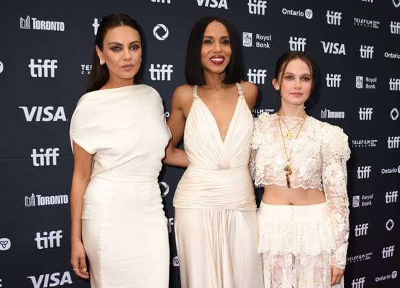 TORONTO, CA - SEPTEMBER 6: Mila Kunis, Kerry Washington and Cailee Spaeny at the 50th Toronto International Film Festival presentation of Netflix™ Wake Up Dead Man: A Knives Out Mystery on September 6, 2025 at The Princess Of Wales Theatre in Toronto, Canada. Copyright: xMediaPunchx