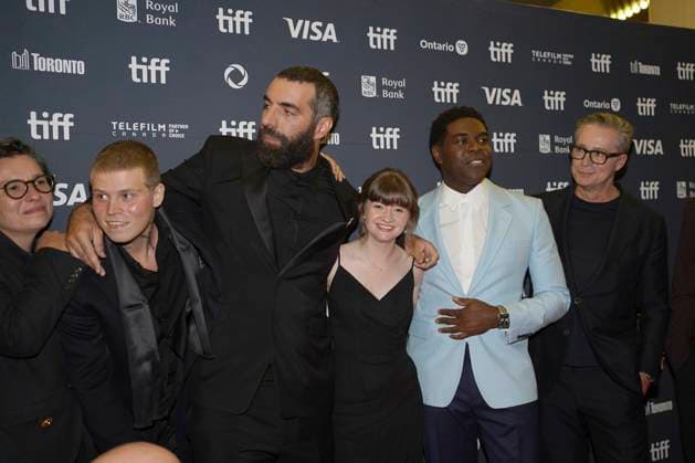 2025 Toronto International Film Festival - Sacrifice Premiere (L-R) Yung Lean, Romain Gavras, Jade Croot, Sam Richardson, Robert Walak attend the red carpet for the ˜Sacrifice™ premiere during the 2025 Toronto International Film Festival at Princess of Wales Theatre. on September 6, 2025 in Toronto, Canada. (Photo by Leonardo Ramirez Eyepix Group) Copyright: xLeonardoxRamirez xEyepixxGroupx LR_06092025_168185