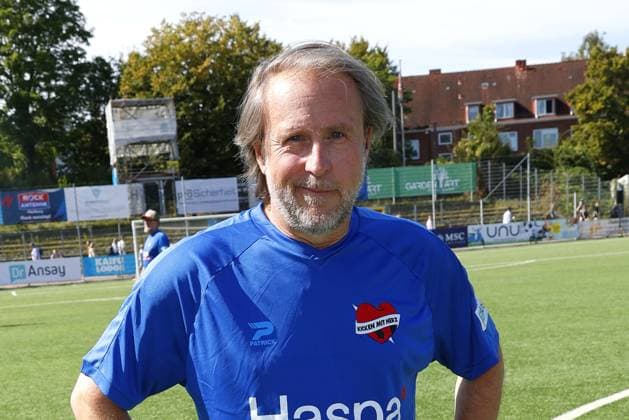 Bjarne Maedel at the charity football match Kicken mit Herz for the benefit of the childrens heart ward of the University Hospital Eppendorf UKE on 7 09 2025 in Hamburg Kicken mit Herz 2025 charity event in Hamburg