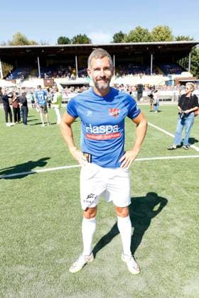 Micky Beisenherz at the charity football match Kicken mit Herz for the benefit of the childrens heart ward of the University Hospital Eppendorf UKE on 7 09 2025 in Hamburg Kicken mit Herz 2025 charity event in Hamburg