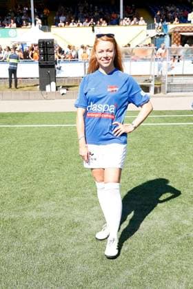 Esther Roling at the Kicken mit Herz charity football match for the benefit of the childrens heart ward at the Eppendorf University Hospital UKE on 7 September 2025 in Hamburg Kicken mit Herz 2025 charity event in Hamburg