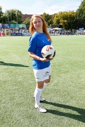 Esther Roling at the Kicken mit Herz charity football match for the benefit of the childrens heart ward at the Eppendorf University Hospital UKE on 7 September 2025 in Hamburg Kicken mit Herz 2025 charity event in Hamburg