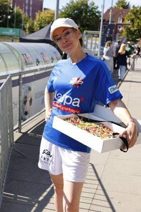 Mareike Fell at the charity football match Kicken mit Herz for the benefit of the childrens heart ward of the University Hospital Eppendorf UKE on 7 09 2025 in Hamburg Kicken mit Herz 2025 charity event in Hamburg