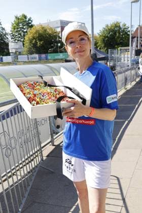 Mareike Fell at the charity football match Kicken mit Herz for the benefit of the childrens heart ward of the University Hospital Eppendorf UKE on 7 09 2025 in Hamburg Kicken mit Herz 2025 charity event in Hamburg