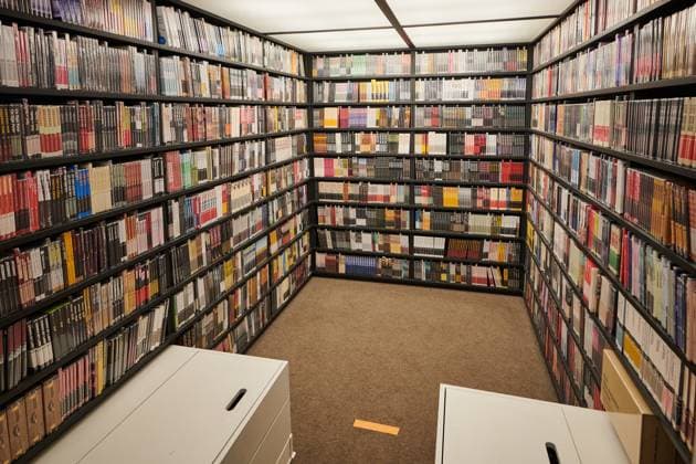 September 7, 2025, Toronto, On, Canada: The inside of the Criterion Closet mobile video library during its stop at the Toronto International Film Festival in Toronto, on Sunday, Sept. 7, 2025. Toronto Canada  - ZUMAc35_ 20250907_zaf_c35_001 Copyright: xSammyxKoganx