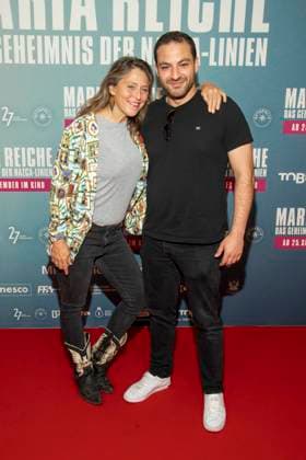 abb Britta Steffenhagen and Walid Al Atiyat as guests on the red carpet at the premiere of the movie Maria Reiche Das Geheimnis der Nazca Linien at Delphi Filmpalast on 07 09 2025 in Berlin Berlin Germany
