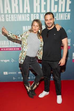 abb Britta Steffenhagen and Walid Al Atiyat as guests on the red carpet at the premiere of the movie Maria Reiche Das Geheimnis der Nazca Linien at Delphi Filmpalast on 07 09 2025 in Berlin Berlin Germany