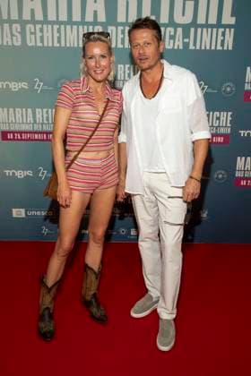 abb Franziska Hippe and Roman Knizka pair of actors as guests on the red carpet at the premiere of the movie Maria Reiche Das Geheimnis der Nazca Linien at Delphi Filmpalast on 07 09 2025 in Berlin Berlin Germany
