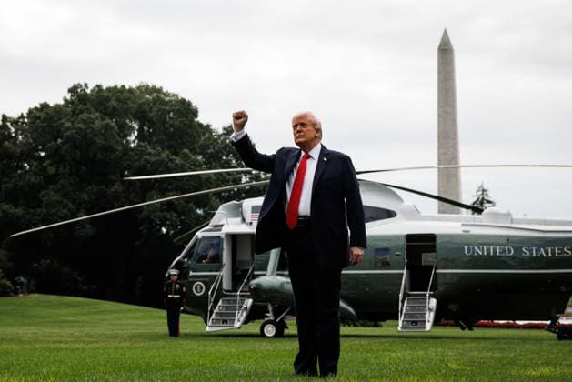 News Themen der Woche KW36 President Donald Trump walks towards Marine One in Washington DC, enroute to New York to watch the Men s Finals of the US Open Tennis Championship, on Sunday, September 7, 2025.  WAX20250907804 SamuelxCorum