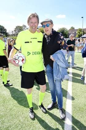 Lou Richter and Eddy Kante at Kicken mit Herz at STADION HOHELUFT in Hamburg on 07 09 2025