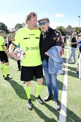 Lou Richter and Eddy Kante at Kicken mit Herz at STADION HOHELUFT in Hamburg on 07 09 2025