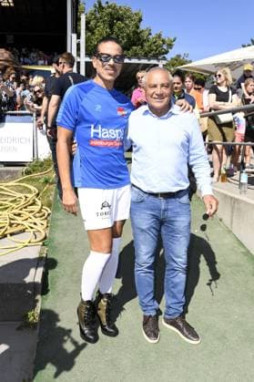 Jorge Gonzalez and Felix Magath at Kicken mit Herz at STADION HOHELUFT in Hamburg on 07 09 2025
