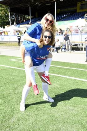 Sandra Quadflieg and Madita van Hülsen at Kicken mit Herz at STADION HOHELUFT in Hamburg on 07 09 2025