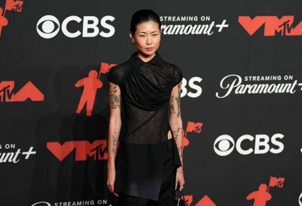 May Hong arrives on the red carpet at the 2025 MTV Video Music Awards VMA s at the UBS Arena in Elmont, New York on Sunday, September 07, 2025.  MTV20250907117 AngelinaxKatsanis