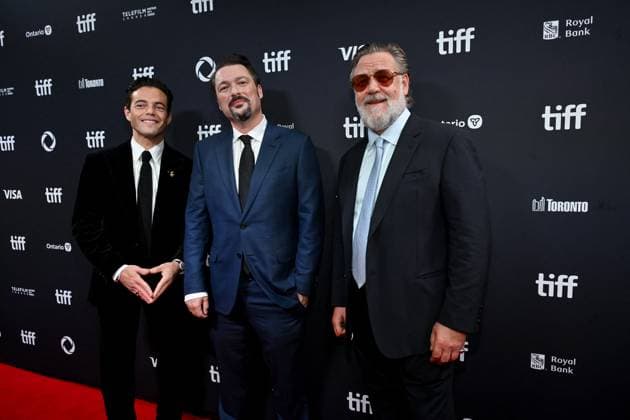Toronto Nuremberg Screening Rami Malek, James Vanderbilt, Russell Crowe attending the screening of the movie Nuremberg ahead of Toronto International Film Festival (TIFF) in Toronto, Canada on September 7, 2025. Photo by Julien Reynaud APS-Medias ABACAPRESS.COM Toronto Canada  Copyright: xReynaudxJulien APS-Medias ABACAx