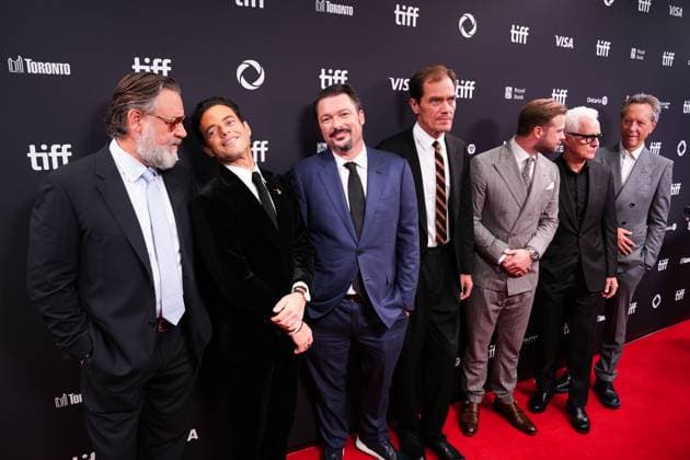 2025 Toronto International Film Festival - Nuremberg TORONTO, CANADA - SEPTEMBER 7 : (L-R) Russell Crowe, Rami Malek, James Vanderbilt, Michael Shannon, Leo Woodall, John Slattery and Richard E. Grant attend the premiere of ‘Nuremberg’ during the 2025 Toronto International Film Festival at Roy Thomson Hall in Toronto, Ontario, Canada on September 7, 2025. Mert Alper Dervis Anadolu Ontario Canada. Editorial use only. Please get in touch for any other usage.  Copyright: x2025xAnadoluxMertxAlperxDervisx