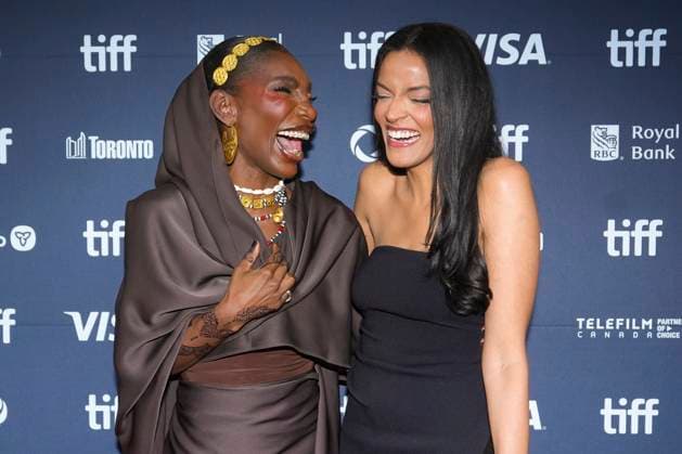 September 7, 2025, Toronto, On, CAN: Michaela Coel, left, is photographed with her friend Ebaa El Melik as they arrive on the red carpet to promote the film The Christophers at the Toronto International Film Festival in Toronto on Sunday September 7, 2025. Toronto CAN  - ZUMAc35_ 20250907_zaf_c35_129 Copyright: xChrisxYoungx