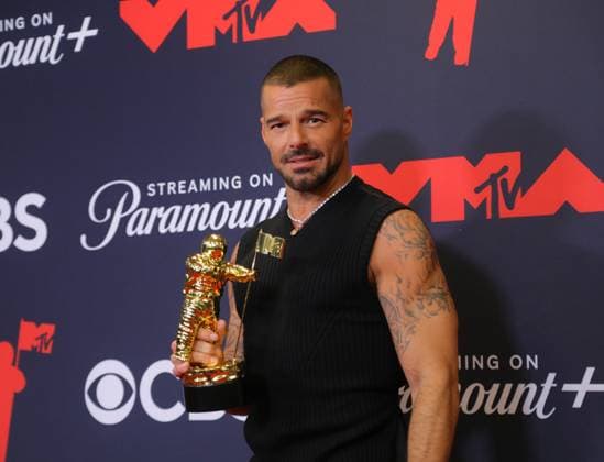 Ricky Martin arrives in the press room at the 2025 MTV Video Music Awards VMA s at the UBS Arena in Elmont, New York on Sunday, September 07, 2025.  MTV20250907801 SerenaxXuxNing