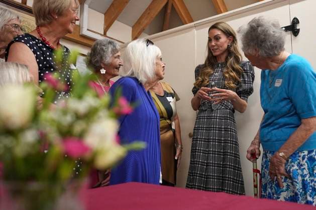 Prince and Princess of Wales commemorate the three-year anniversary of the death of Queen Elizabeth II Britain s Kate talks to members as she visits the National Federation of Women s Institute (WI) to commemorate the three-year anniversary of the death of Queen Elizabeth II in Sunningdale, England, Monday, Sept. 8, 2025., Credit:Alastair Grant Avalon GBR, Sunningdale  Copyright: xAlastairxGrantx xAvalonx 1035282905