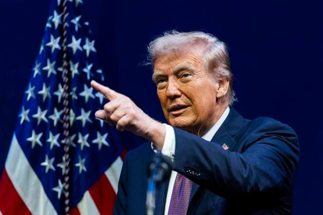 President Donald Trump speaks at the religious liberty commission at the Museum of the Bible in Washington, DC on Monday, September 8, 2025. Trump spoke about religion in schools, limiting transgender surgeries, and his administration s attempt to what he termed the woke agenda.  WAX20250908103 JIMxLOxSCALZO