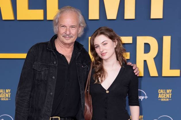 Leander Haussmann and his daughter Kunigunde Haussmann at the Call my Agent Berlin series premiere Disney on 8 09 2025 in Berlin Call My Agent Berlin series premiere in Berlin