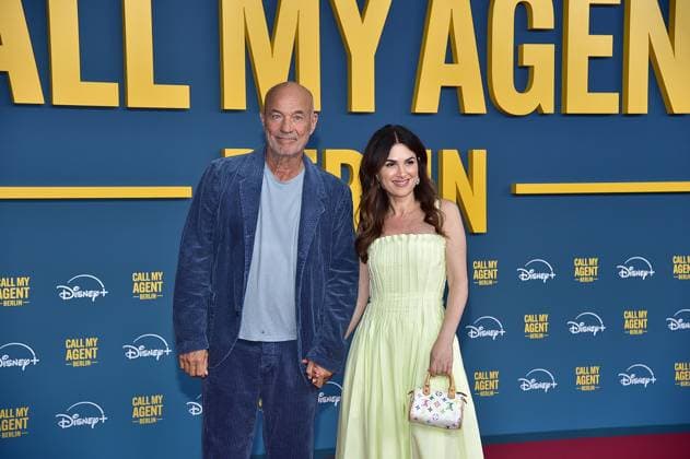 German premiere of CALL MY AGENT Hein er Lauterbach with wife Viktoria German premiere of CALL MY AGENT BERLIN The original series launches exclusively on Disney in Berlin from September 12, on 08 09 2025 Photopress Mueller