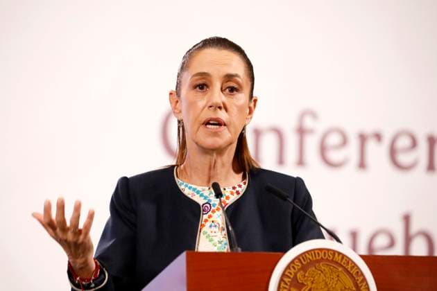 Mexico™s President Claudia Sheinbaum Holds Briefing Mexican President Claudia Sheinbaum Pardo speaks during a press conference about the implementation of social programs for various sectors of society at the National Palace. on September 8, 2025, in Mexico City, Mexico. (Photo by Luis Barron Eyepix). Copyright: xLuisxBarronx xEyepixxGroupx LB_08092025_169114